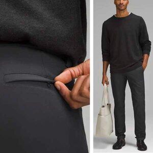 Lululemon Mens Commission Slim Fit Pant Chinos Wool Blend Black Gray 34 NWT
